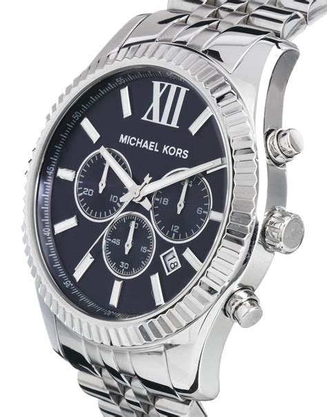 michael kors men's lexington silver tone watch mk8280|michael kors lexington chronograph.